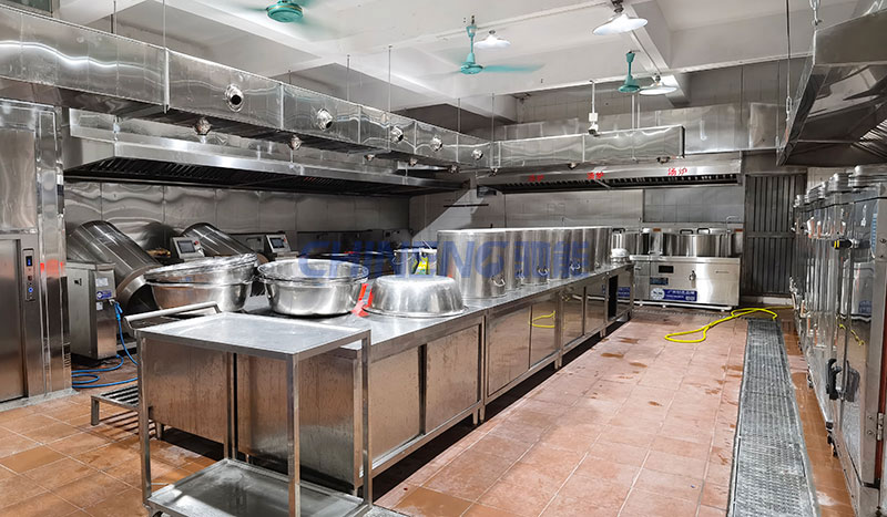 虎門捷勝小學(xué)食堂烹飪區(qū)