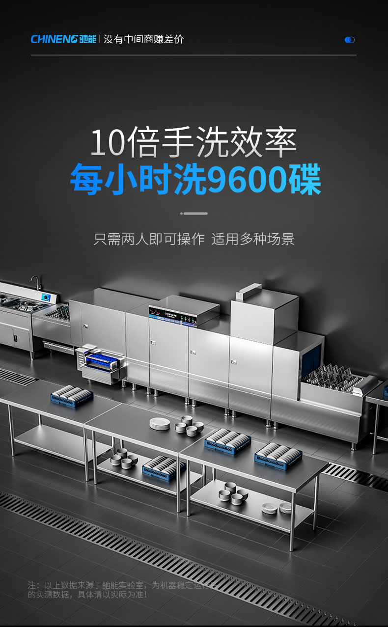 馳能長龍洗碗機每小時洗9600碟
