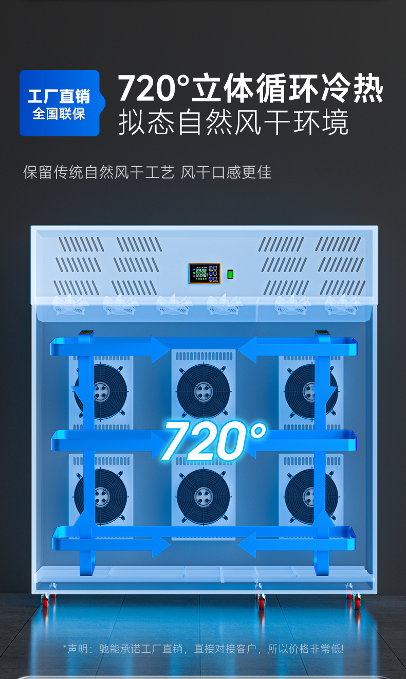 晾鴨柜720度循環冷熱系統